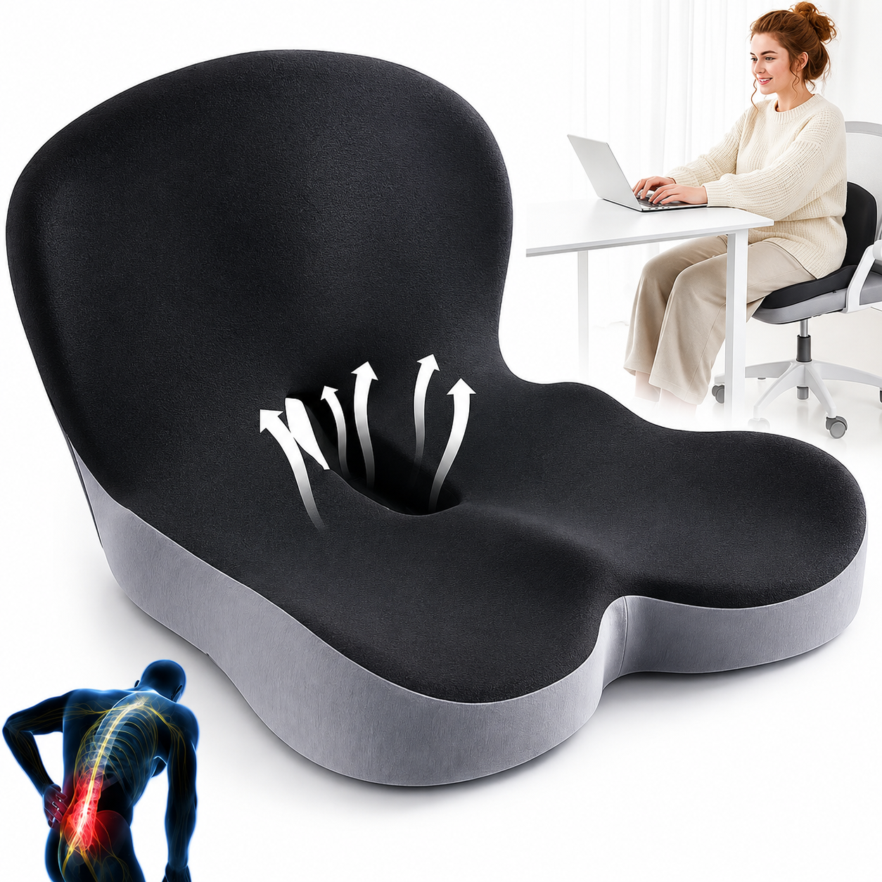 Non Slip Memory Foam Chair Pad